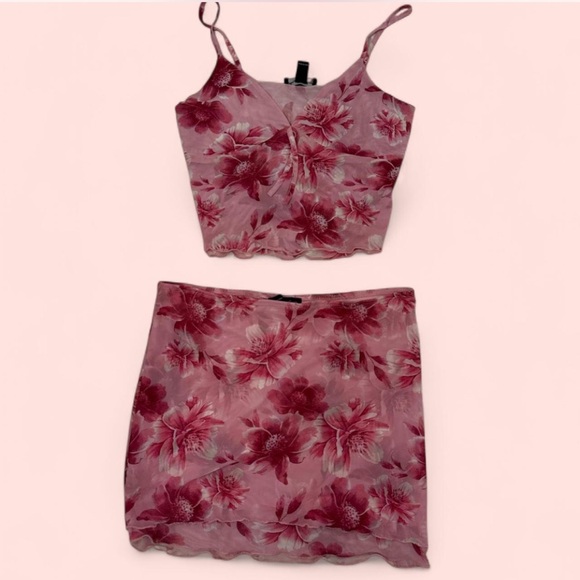 Floral Pink Two-Piece Set - Picture 1 of 1